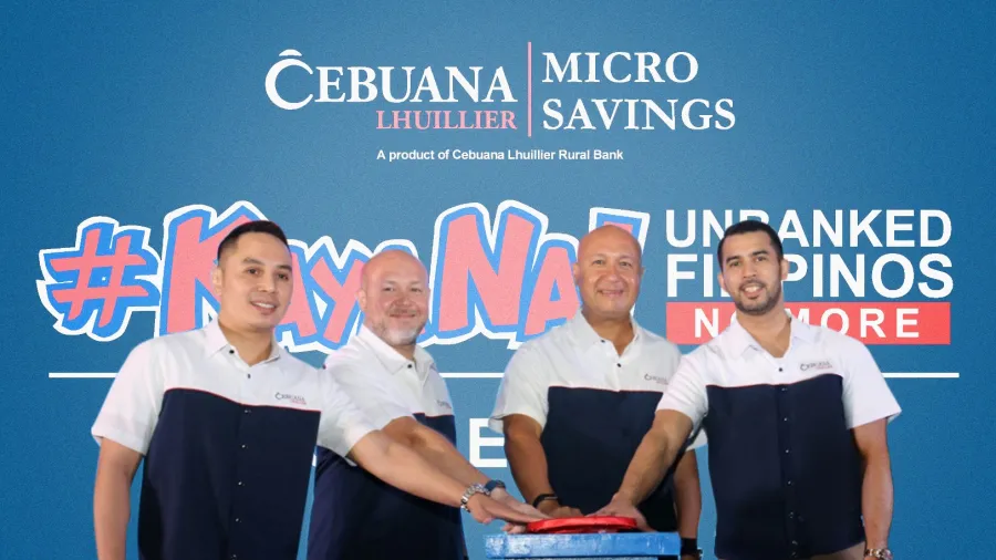 MS: Taken during the official launch of the Cebuana Lhuillier Micro Savings product. Photo shows (from L to R): Michael R. Sena, First Vice President & Group Head for Integrated Marketing Communications, Cebuana Lhuillier; Andre D. Lhuillier, Senior Executive Vice President, Cebuana Lhuillier; Jean Henri Lhuillier, President & CEO, Cebuana Lhuillier & Vice Chairman, Cebuana Lhuillier Bank; and Dennis O. Valdes, President, Cebuana Lhuillier Bank at the “#KayaNa: Unbanked Filipinos No More Financial Inclusion Forum” which served as the formal launch of the micro savings product nationwide.