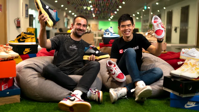 Ox Street CEO Gijs Verheijke and Carousell CEO Quek Siu Rui. Photo from Carousell Group.
