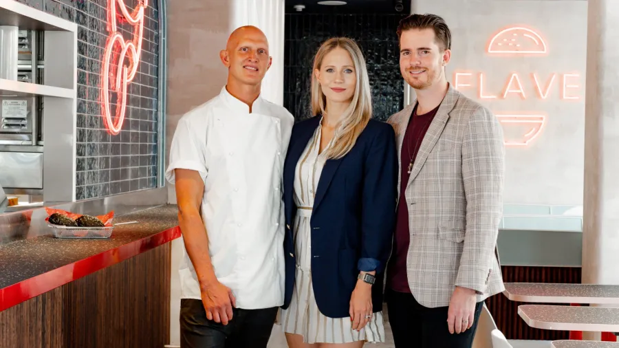 From left to right: Scott Findlay, Samantha Cook and Stuart Cook