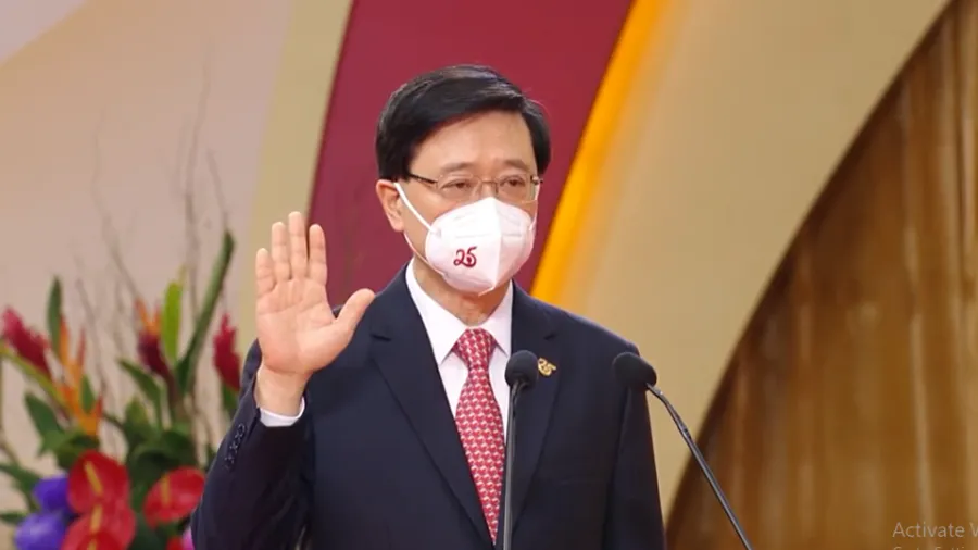HK Chief Executive John Lee. /Screenshot from Hong Kong SAR's live feed.