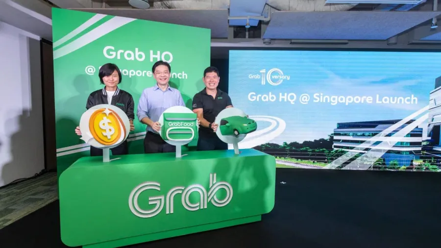 Photo courtesy of Grab. Tan Hooi Ling, Co-Founder of Grab; Deputy Prime Minister and Minister for Finance Mr Lawrence Wong and Anthony Tan, Co-Founder and Group CEO of Grab, officially launched Grab HQ @ Singapore on 11 August.
