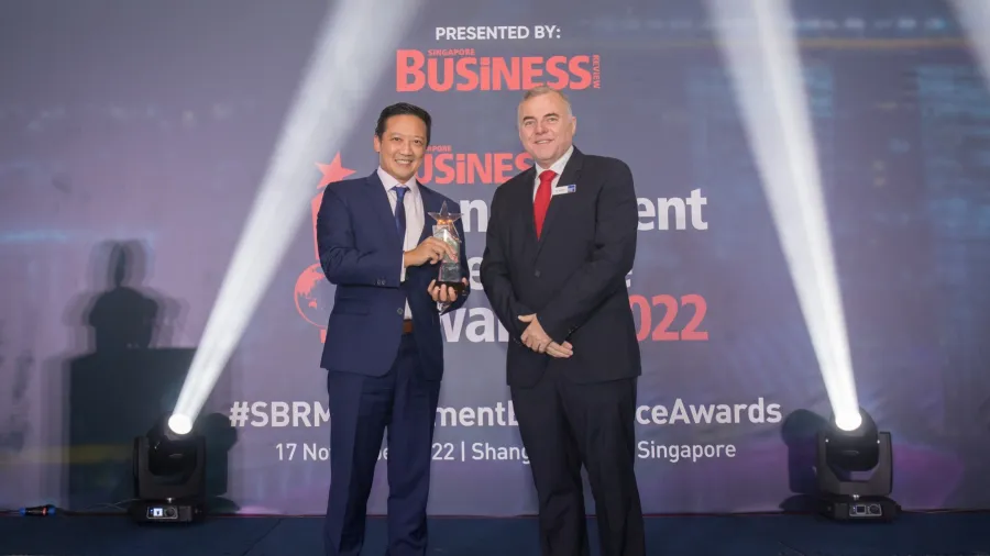The award was received by Stephan Tan, Group Chief Strategy and Investment Officer, bolttech on behalf of Rob