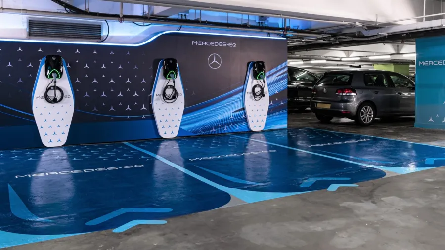 Kornhill Plaza's EV charging facilities. Photo from Hang Lung Properties.