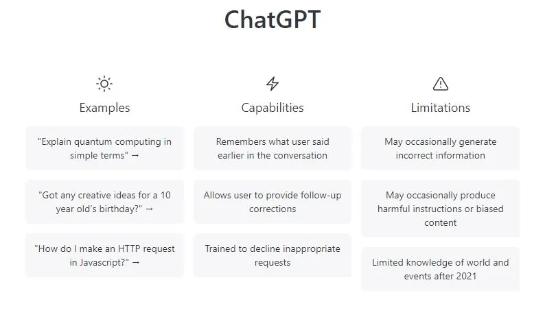 What ChatGPT looks like when accessing it. /Screenshot from OpenAI's ChatGPT