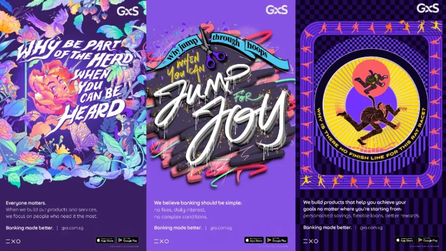 From L to R, artworks by: Kristal Melson, Angela Chong and Kenn Lam