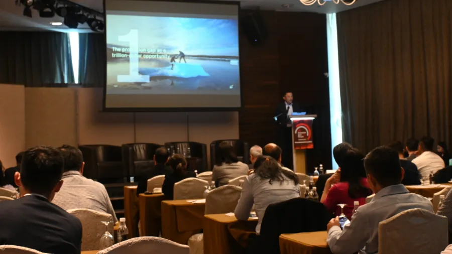Brandon Bruce, EY Asean Insurance Leader delivering his keynote speech.
