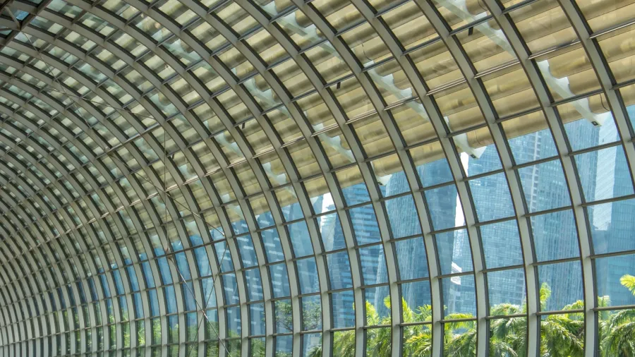 Wall of glass in Marina Bay Sands. Photo by Nick Fewings via Unsplash.