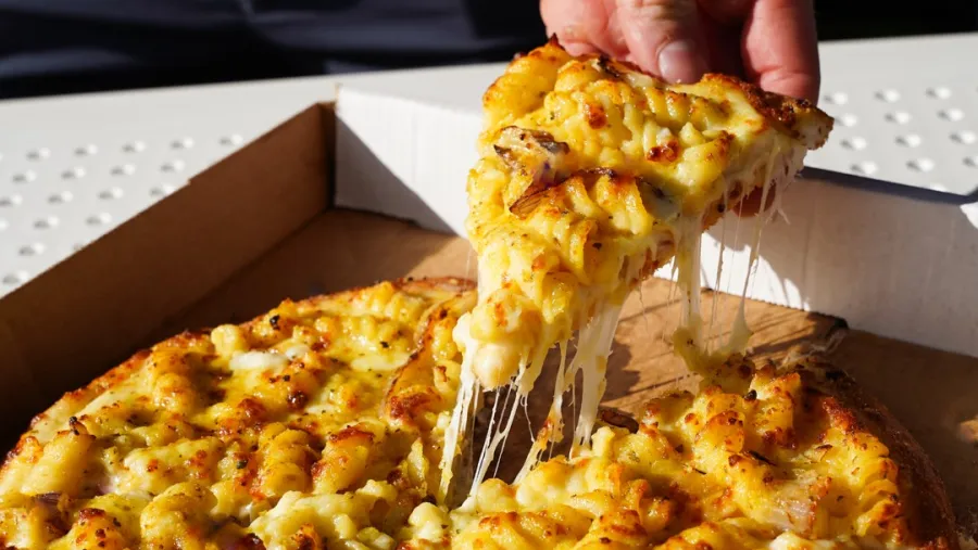 Mac & Cheese Pasta Packed Pizza. /Domino's