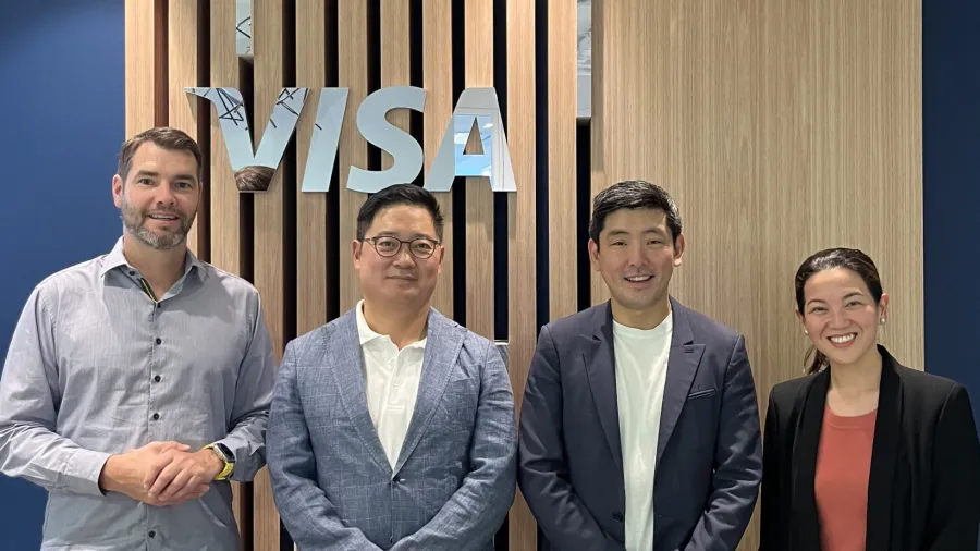 From L-R: Matthew Wood, Head of Digital Partnerships, Asia Pacific, Visa; Richard Kim, CEO and co- founder, Paywatch; Alex Kim, President and co-founder, Paywatch; Macy Francesca Guinto, Head of Fintech Business Development, Asia Pacific, Visa