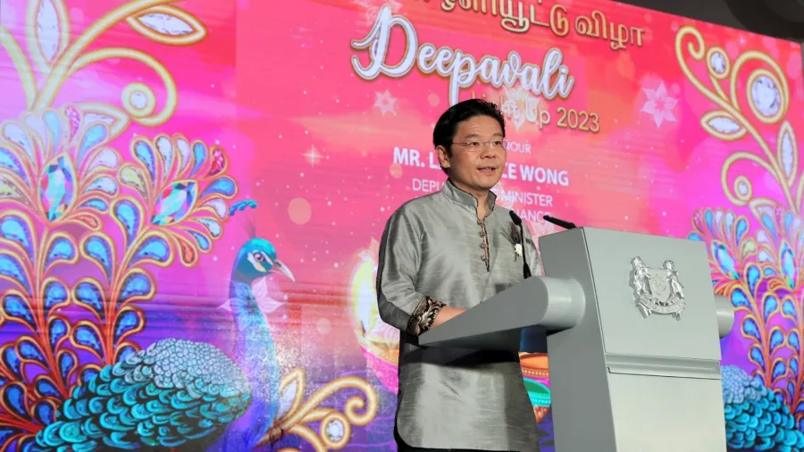 DPM Lawrence Wong at the Deepavali Light-Up Ceremony 2023. /Prime Minister's Office Singapore