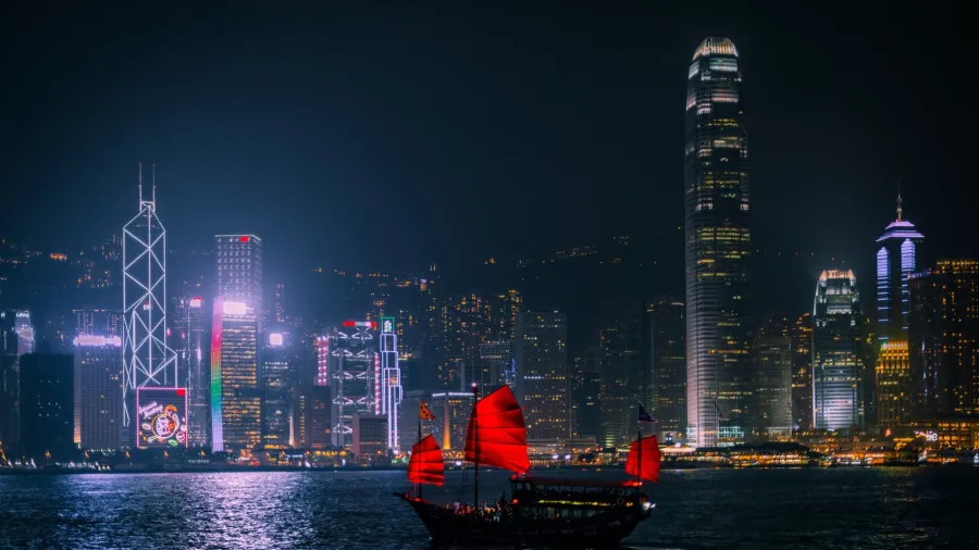 Hong Kong financial center skyline (Photo by Andres Garcia via Unsplash).