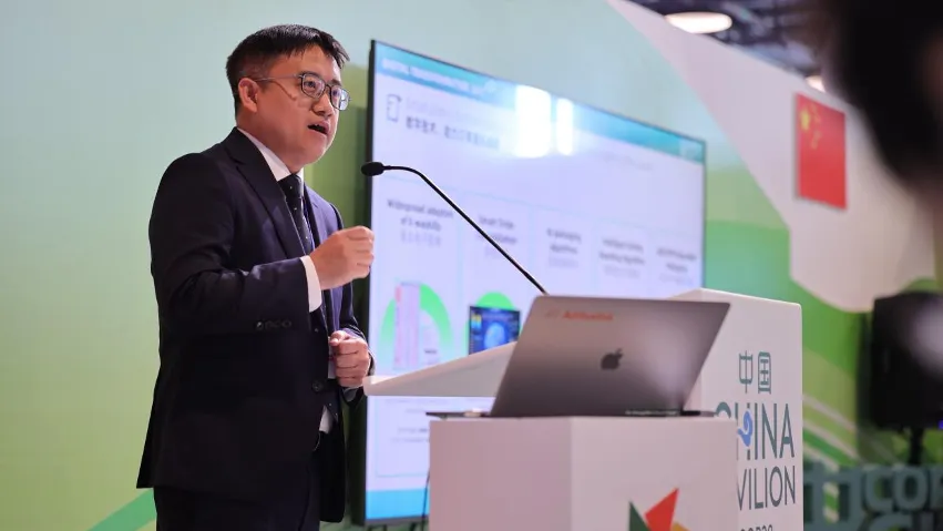 Photo from Alibaba, showing Cainiao Group Vice President Niu Zhijing
