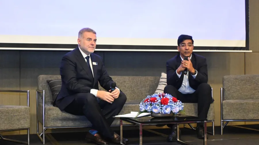 Prasenjit Chakravarti (right) speaks with Tim Charlton, Editor-in-Chief of Charlton Media Group, in a fireside chat during the ABF Forum held in Bangkok, Vietnam last March 2024.