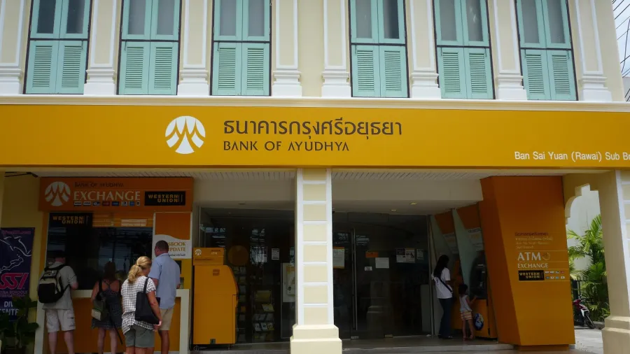 A branch of the Bank of Ayudhya in Phuket, Thailand. Photo by Adwarf via Wikimedia Commons (Public Domain).