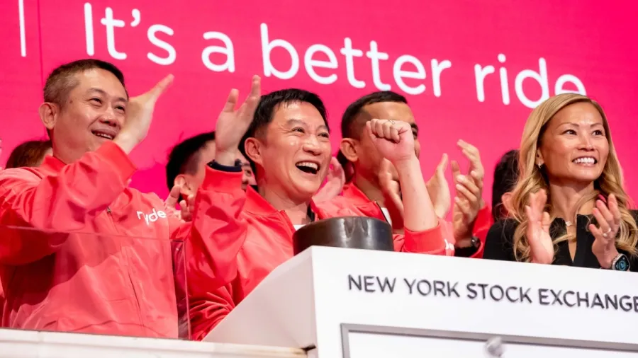 Ryde executives during NYSE listing in April
