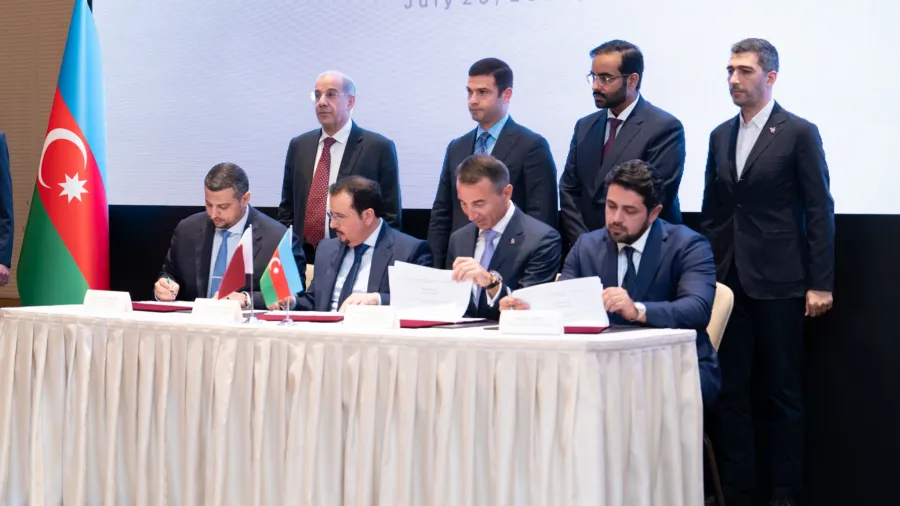 Mr.Hany Al Sayyadi, CEO of Al Baladi Holdings, Mr. Mohamed Abdulla Hamad Al Ibrahim Al-Attiya, Chairman of Al Baladi Holdings, and Mr. Adnan Ahmadzada, Shareholder of Green Capital Management and Mr.Khayal Jibov, shareholder of Green Capital Management. /