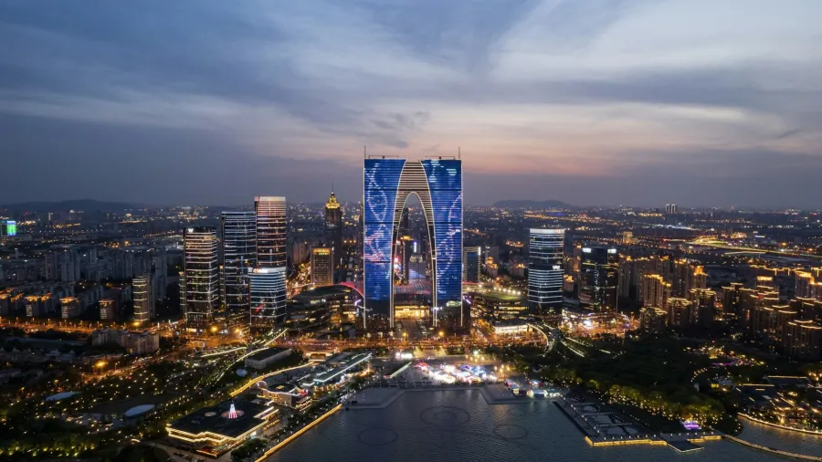 Skyline of Suzhou, China (Photo by Z Ruikoto via Unsplash).