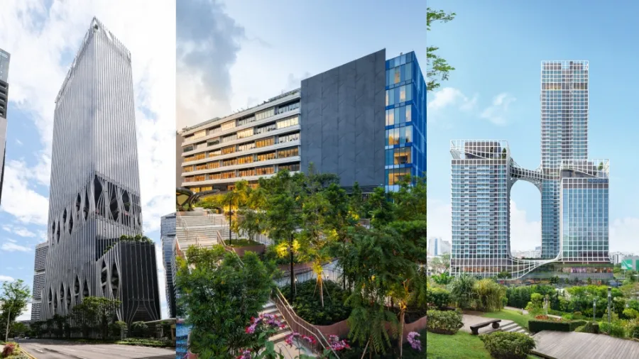 (L-R) CapitaSpring, Woodlands Health Campus, and CanningHills Piers