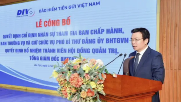 Dang Duoy Cuong speaking at the appointment ceremony 18 September 2024. Photo from the SBV website.