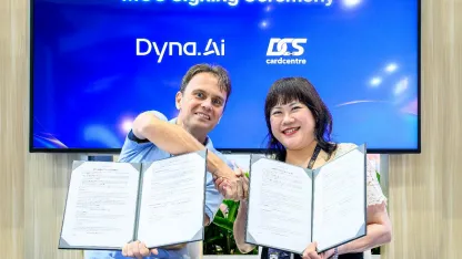 Tomas Skoumal, Chairman and Co-President of Dyna.Ai, and Karen Low, CEO of DCS Card Centre