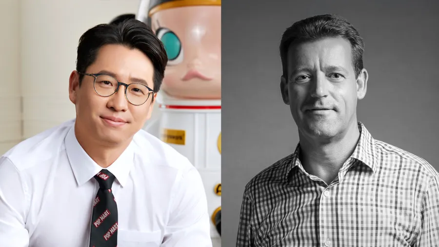 (Left) Justin Moon, POP MART senior vice president and president of POP MART International, Right (Andy Clempson, Funko vice president of sales in Asia Pacific)