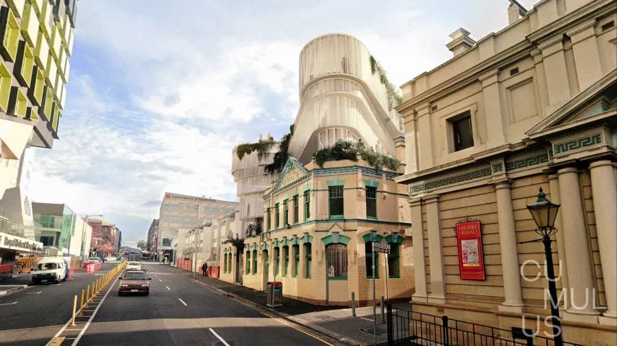 concept design render of the S.H.E cancer wellness centre via Premier of Tasmania website