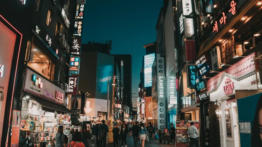A street in South Korea. Photo by Shawn via Unsplash.