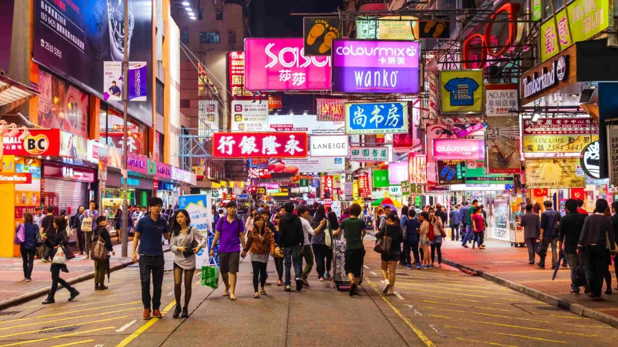 A street in Mongkok, Hong Kong.