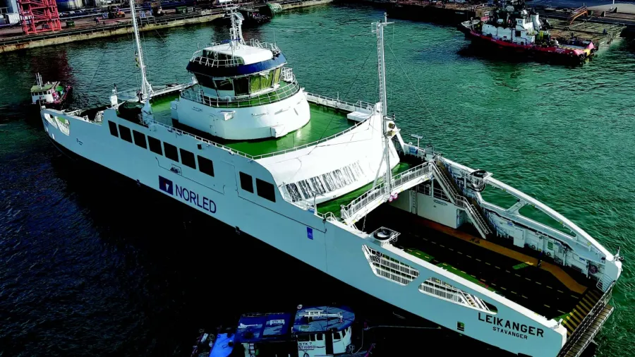 Leikanger – the final unit of three zero-emission battery-powered Ropax ferries constructed by Sembcorp Marine for Norled based on a proprietary design by wholly-owned subsidiary LMG Marin