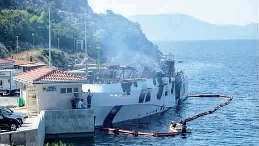 MV KANGA BURNS IN CROATIA