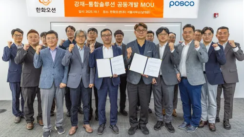 Hanwha Ocean, POSCO ink MoU to develop next-gen steel for warships