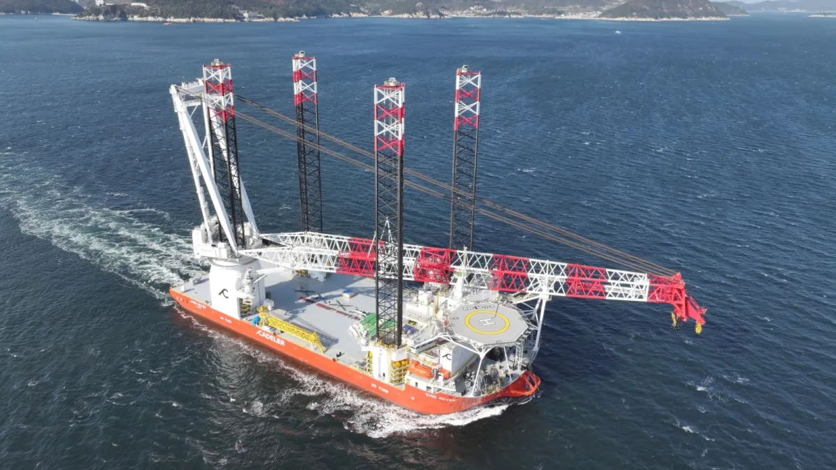 Hanwha Ocean delivers second Cadeler turbine vessel ahead of schedule