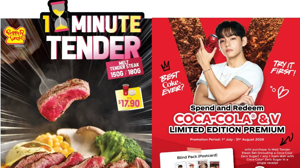 Pepper Lunch launches steak menu with BTS V Coca-Cola collectible tie-up