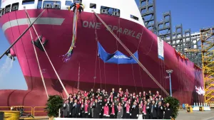 ONE’s first owned dual-fuel vessel sails to Latin America