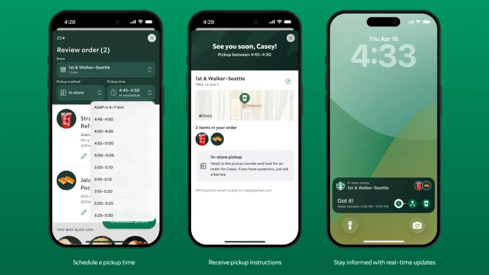 Starbucks trials scheduled ordering in the US