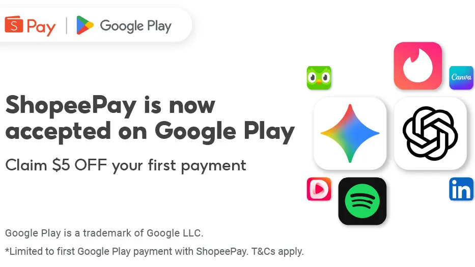 ShopeePay now accepted on Google Play Singapore