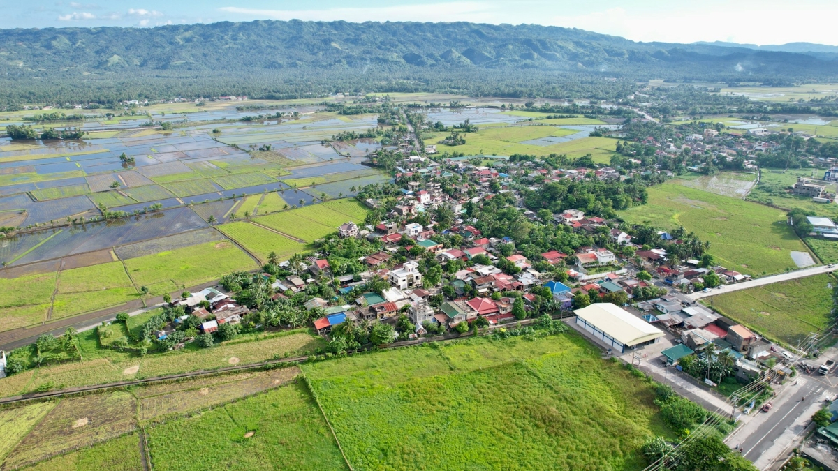 A town in the Philippines surrounded by rice fields. Photo by Karlo King via Unsplash.