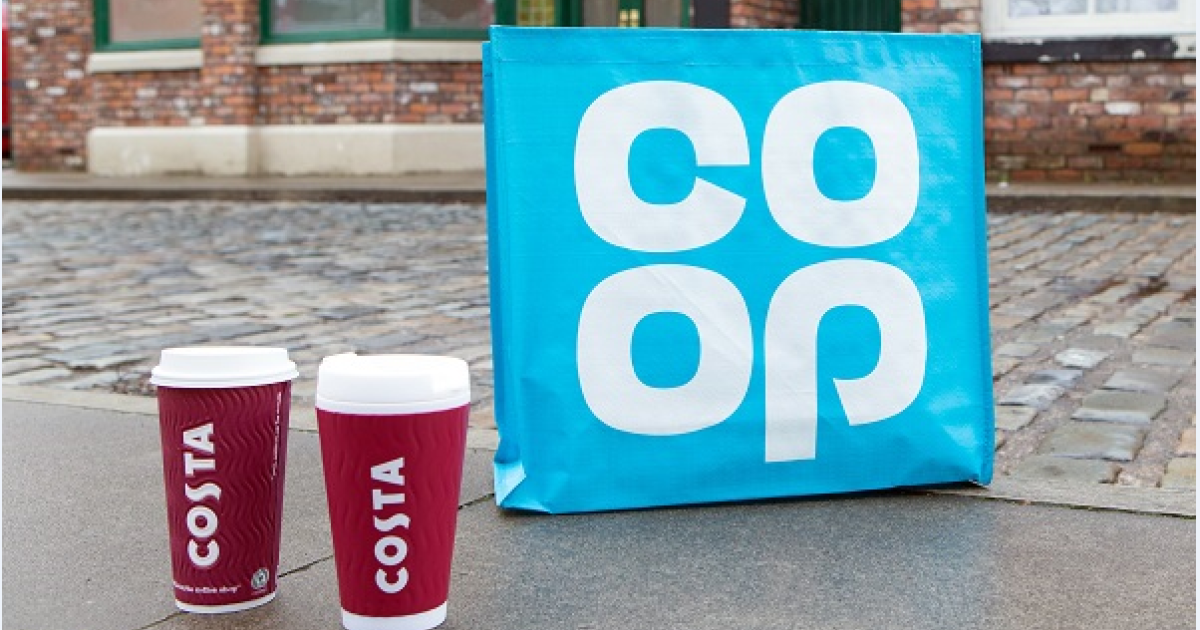 Costa Coffee and Co-op store facades will be seen on screen on April ...