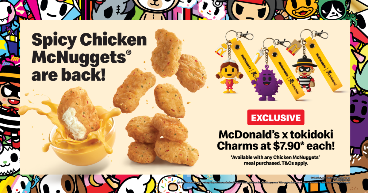 McDonald's Singapore, tokidoki to launch new collectable charms
